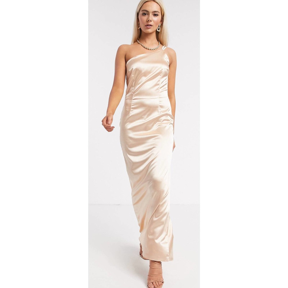 TFNC One Shoulder Satin Maxi Dress ASOS